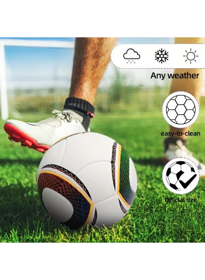 Luxly Football Soccer Ball, World Cup Ball, Thermal Bonded Size 5, Matches Training Recreational Play, Premium Quality Durable Adults, Youth Winded Bladder - Image 4
